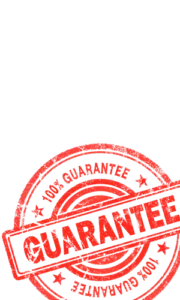 Red 100% Guarantee stamp representing Food Town's satisfaction guarantee on groceries and fresh foods