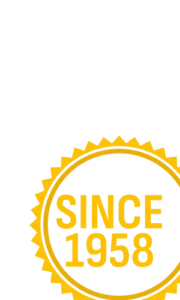 Gold Since 1958 badge marking Food Town's decades of serving the community as a local grocery store